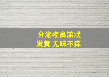 分泌物鼻涕状发黄 无味不痒